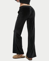 Velvet Star Rhinestone Flare Pants For Women